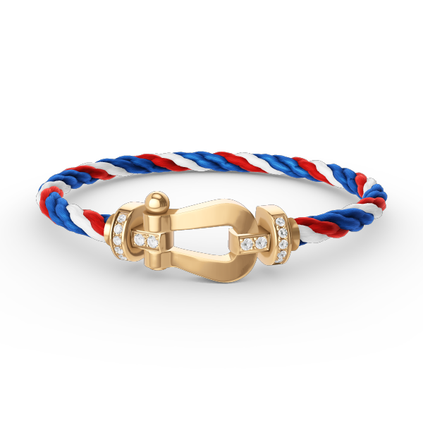[LumiVibe]FORCE LARGE HORSESHOE HALF DIAMOND BRACELET GOLD