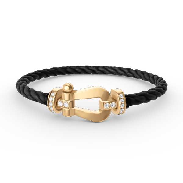 [LumiVibe]FORCE LARGE HORSESHOE HALF DIAMOND BRACELET GOLD