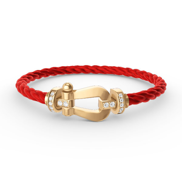 [LumiVibe]FORCE LARGE HORSESHOE HALF DIAMOND BRACELET GOLD