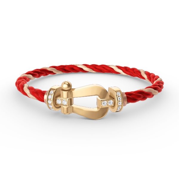 [LumiVibe]FORCE LARGE HORSESHOE HALF DIAMOND BRACELET GOLD