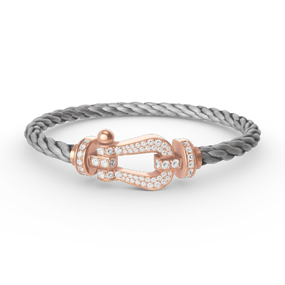 [LumiVibe]FORCE LARGE HORSESHOE FULL DIAMOND BRACELET ROSE GOLD