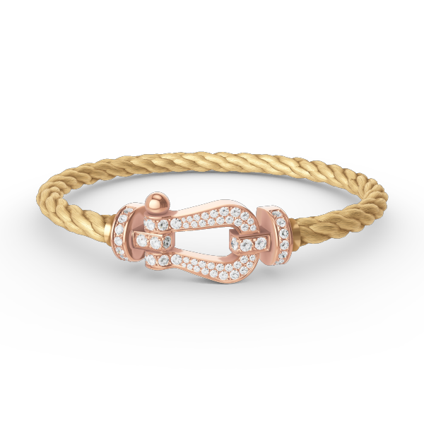 [LumiVibe]FORCE LARGE HORSESHOE FULL DIAMOND BRACELET ROSE GOLD