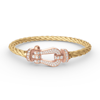 [LumiVibe]FORCE LARGE HORSESHOE FULL DIAMOND BRACELET ROSE GOLD