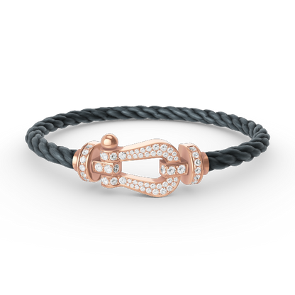 [LumiVibe]FORCE LARGE HORSESHOE FULL DIAMOND BRACELET ROSE GOLD