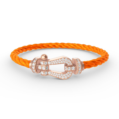 [LumiVibe]FORCE LARGE HORSESHOE FULL DIAMOND BRACELET ROSE GOLD