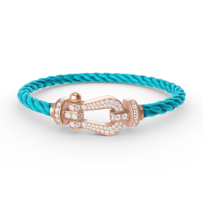 [LumiVibe]FORCE LARGE HORSESHOE FULL DIAMOND BRACELET ROSE GOLD
