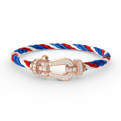 [LumiVibe]FORCE LARGE HORSESHOE FULL DIAMOND BRACELET ROSE GOLD