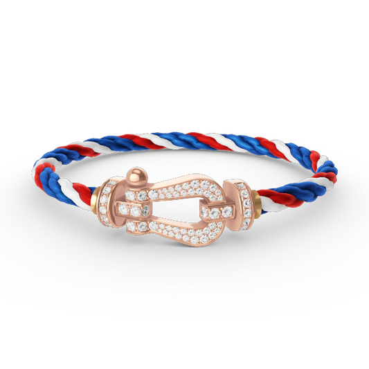 [LumiVibe]FORCE LARGE HORSESHOE FULL DIAMOND BRACELET ROSE GOLD