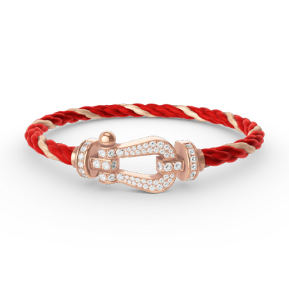 [LumiVibe]FORCE LARGE HORSESHOE FULL DIAMOND BRACELET ROSE GOLD