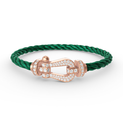 [LumiVibe]FORCE LARGE HORSESHOE FULL DIAMOND BRACELET ROSE GOLD