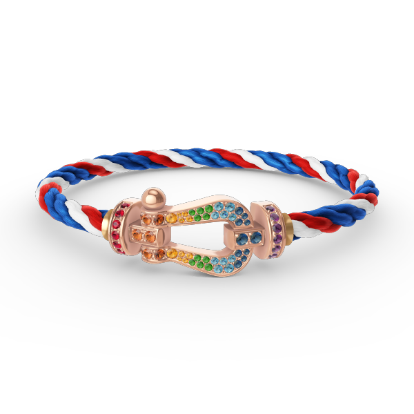 [LumiVibe]FORCE LARGE HORSESHOE  COLORED DIAMOND BRACELET ROSE GOLD