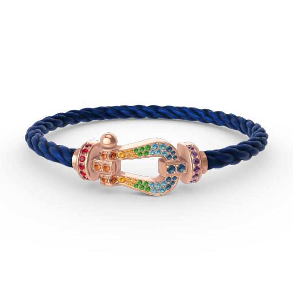 [LumiVibe]FORCE LARGE HORSESHOE  COLORED DIAMOND BRACELET ROSE GOLD