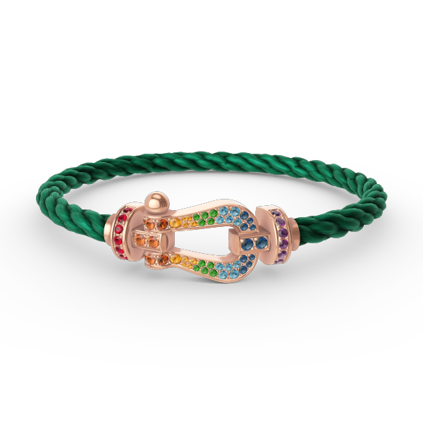 [LumiVibe]FORCE LARGE HORSESHOE  COLORED DIAMOND BRACELET ROSE GOLD