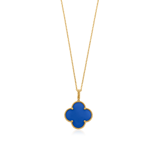 [LumiVibe]CLOVER 25MM NECKLACE TURQUOISE ROSE GOLD