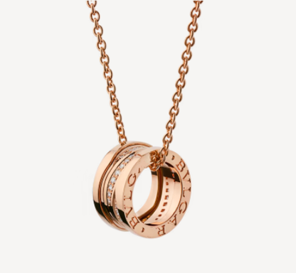 [LumiVibe]ZERO 1 PINK GOLD DIAMOND NECKLACE