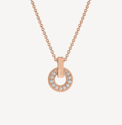 [LumiVibe]GARI NECKLACE PINK GOLD DIAMOND