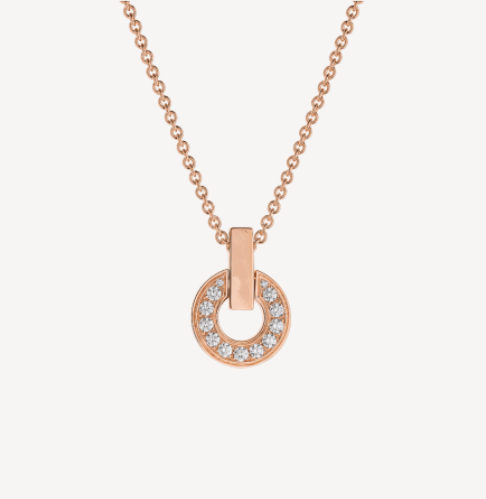 [LumiVibe]GARI NECKLACE PINK GOLD DIAMOND