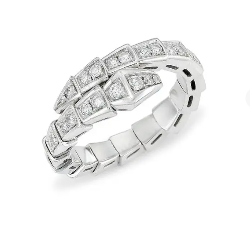 [LumiVibe]SERPENTI RING SILVER DIAMOND PAVED 4MM