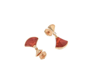 [LumiVibe]DREAM Carnelian PINK GOLD EARRINGS