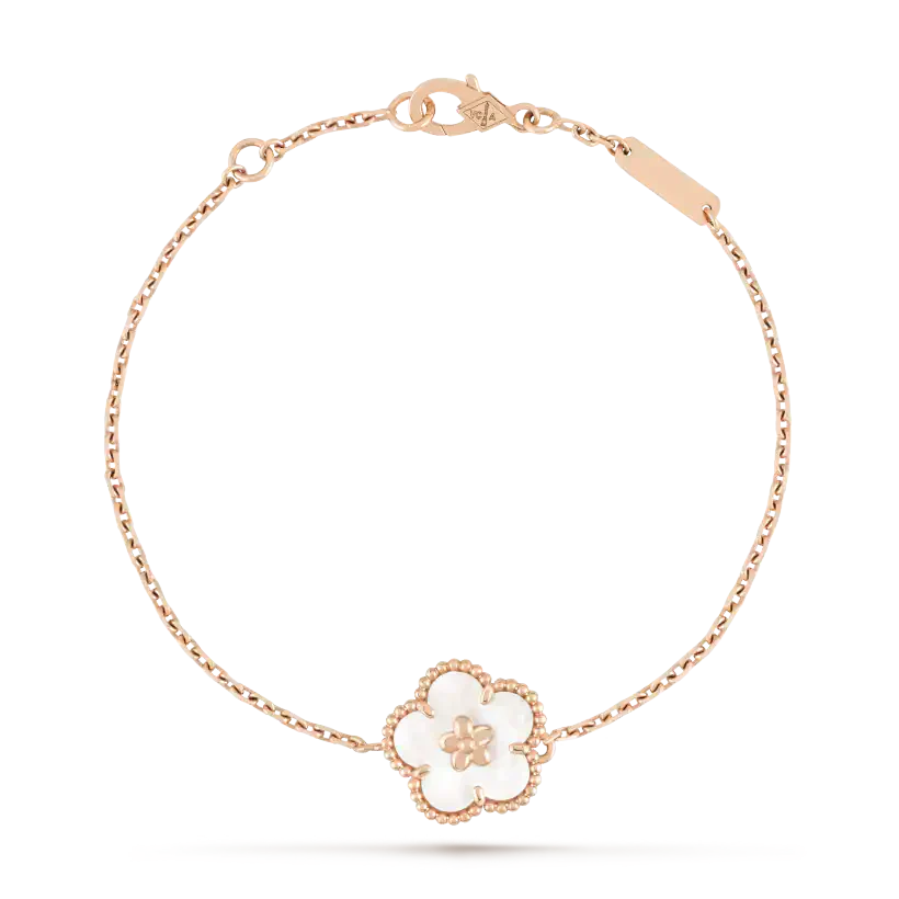 [LumiVibe]LUCKY WHITE MOP PLUM BLOSSOM  BRACELET