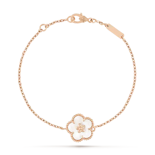 [LumiVibe]LUCKY WHITE MOP PLUM BLOSSOM  BRACELET