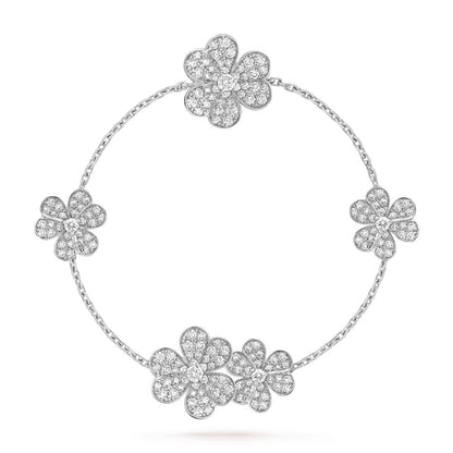 [LumiVibe]FRIVOLE SILVER 5 FLOWERS BRACELET