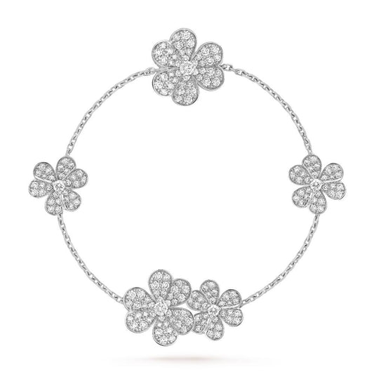 [LumiVibe]FRIVOLE SILVER 5 FLOWERS BRACELET