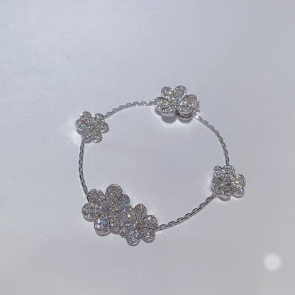 [LumiVibe]FRIVOLE SILVER 5 FLOWERS BRACELET