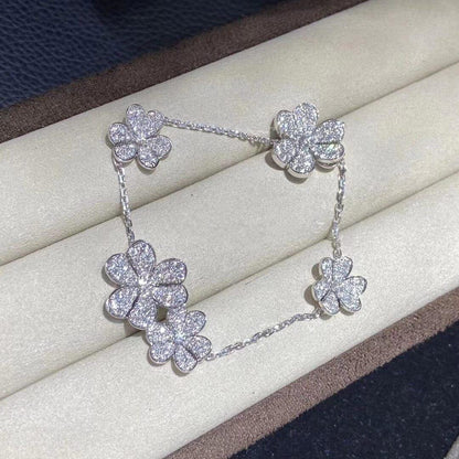 [LumiVibe]FRIVOLE SILVER 5 FLOWERS BRACELET