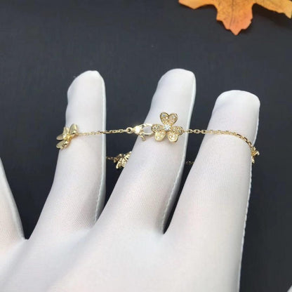 [LumiVibe]FRIVOLE GOLD 5 FLOWERS BRACELET