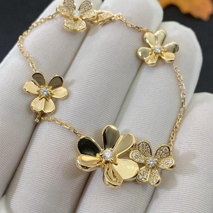 [LumiVibe]FRIVOLE GOLD 5 FLOWERS BRACELET