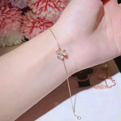 [LumiVibe]FRIVOLE GOLD FLOWER DIAMOND BRACELET