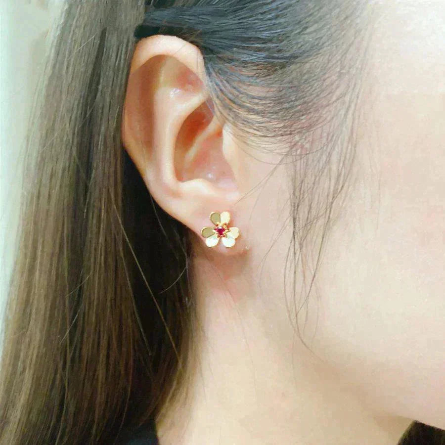 [LumiVibe]FRIVOLE  FLOWER PINK EARRINGS