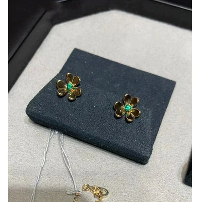 [LumiVibe]FRIVOLE  FLOWER MALACHITE EARRINGS