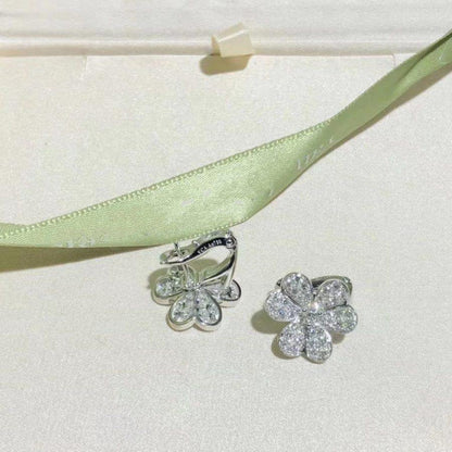 [LumiVibe]FRIVOLE SILVER FLOWER DIAMOND EARRINGS