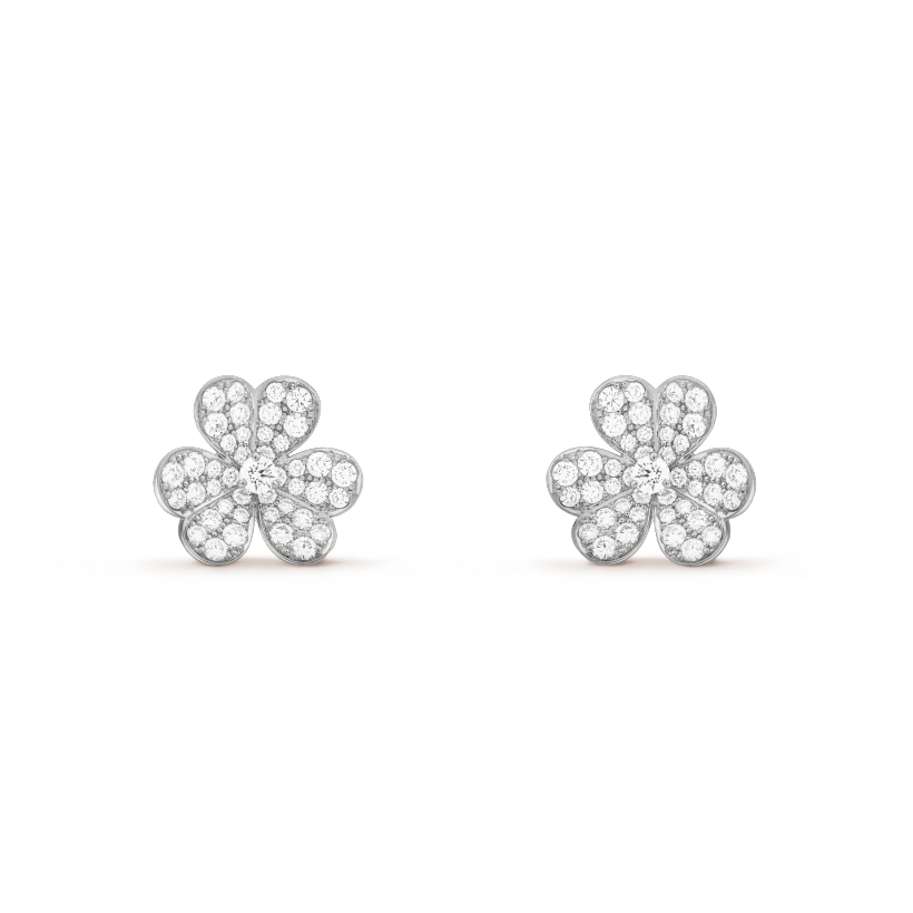 [LumiVibe]FRIVOLE SILVER FLOWER DIAMOND EARRINGS