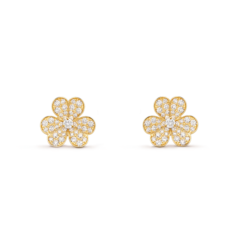 [LumiVibe]FRIVOLE GOLD FLOWER DIAMOND EARRINGS