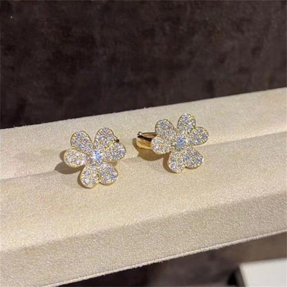 [LumiVibe]FRIVOLE GOLD FLOWER DIAMOND EARRINGS