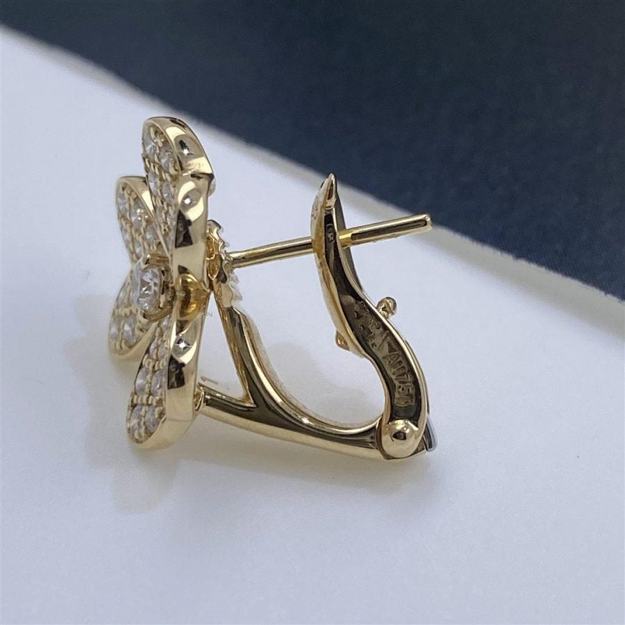 [LumiVibe]FRIVOLE GOLD FLOWER DIAMOND EARRINGS