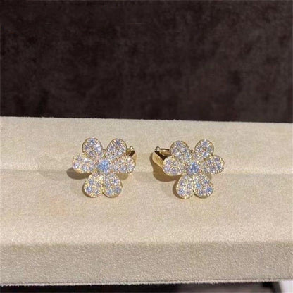 [LumiVibe]FRIVOLE GOLD FLOWER DIAMOND EARRINGS