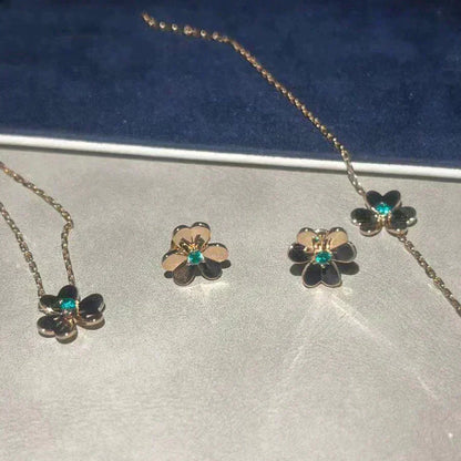 [LumiVibe]FRIVOLE  FLOWER MALACHITE EARRINGS