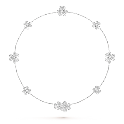 [LumiVibe]FRIVOLE SILVER 9 FLOWERS NECKLACE