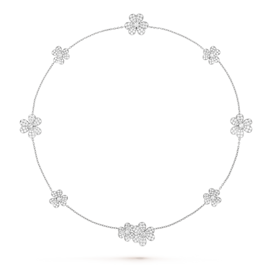 [LumiVibe]FRIVOLE SILVER 9 FLOWERS NECKLACE