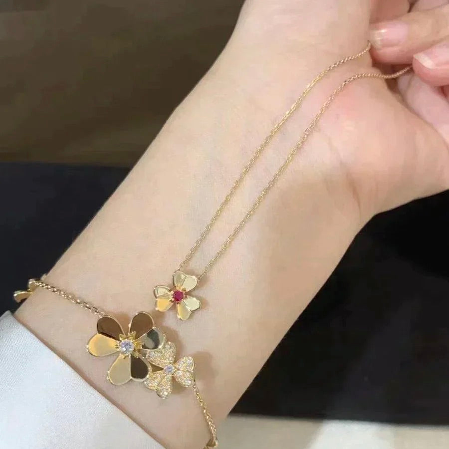 [LumiVibe]FRIVOLE GOLD FLOWER NECKLACE