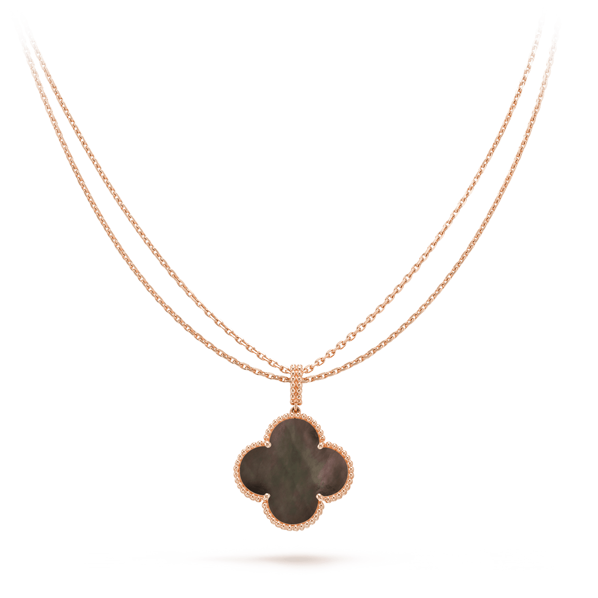[LumiVibe]CLOVER 25MM GOLD DARK MOP BIG CLOVER NECKLACE