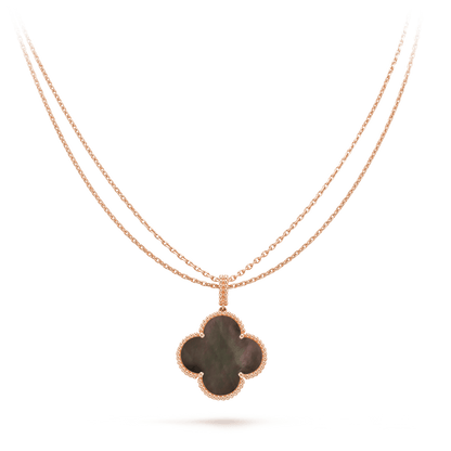 [LumiVibe]CLOVER 25MM GOLD DARK MOP BIG CLOVER NECKLACE