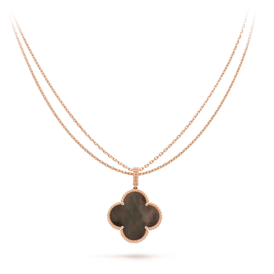 [LumiVibe]CLOVER 25MM GOLD DARK MOP BIG CLOVER NECKLACE