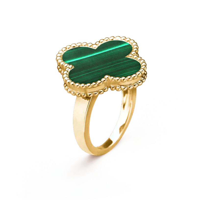 [LumiVibe]CLOVER MALACHITE RING