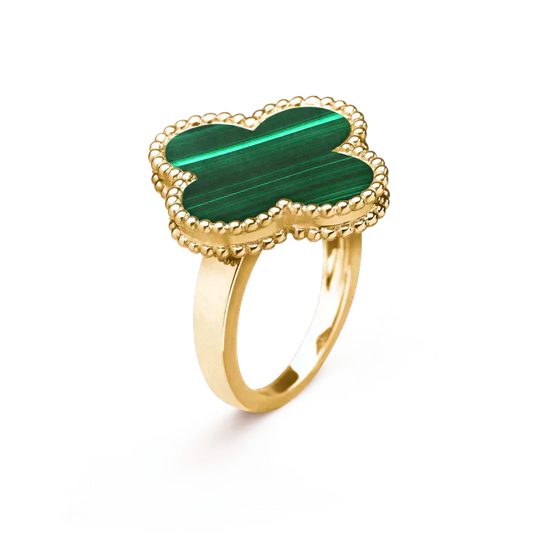 [LumiVibe]CLOVER MALACHITE RING