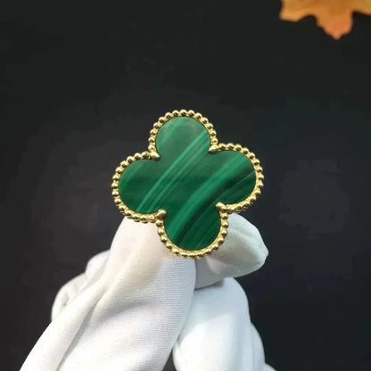[LumiVibe]CLOVER MALACHITE RING